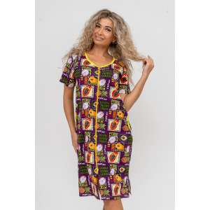 Халат женский №37007 кулирка (р-ры: 48-58) баклажан Халат женский №37007 кулирка (р-ры: 48-58) баклажан