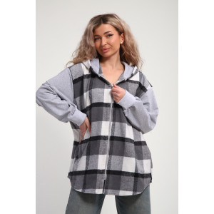 Рубашка-толстовка женская РТЖКК-01 смесовая ткань (р-ры: 48-58) серый Рубашка-толстовка женская РТЖКК-01 смесовая ткань (р-ры: 48-58) серый