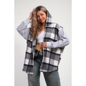Рубашка-толстовка женская РТЖКК-01 смесовая ткань (р-ры: 48-58) серый Рубашка-толстовка женская РТЖКК-01 смесовая ткань (р-ры: 48-58) серый