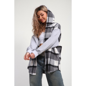 Рубашка-толстовка женская РТЖКК-01 смесовая ткань (р-ры: 48-58) серый Рубашка-толстовка женская РТЖКК-01 смесовая ткань (р-ры: 48-58) серый