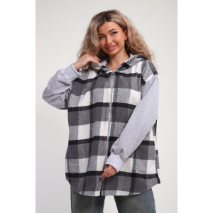 Рубашка-толстовка женская РТЖКК-01 смесовая ткань (р-ры: 48-58) серый Рубашка-толстовка женская РТЖКК-01 смесовая ткань (р-ры: 48-58) серый