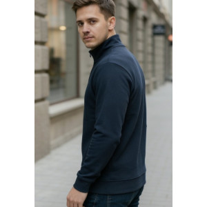 Джемпер мужской №52723 футер 2-х нитка (р-ры: 46-60) темно-синий