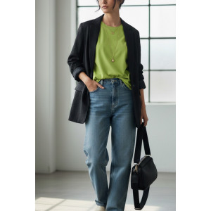 Футболка женская №826 "Oversize" кулирка (р-ры: 50) салатовый Футболка женская №826 "Oversize" кулирка (р-ры: 50) салатовый