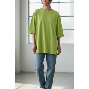 Футболка женская №826 "Oversize" кулирка (р-ры: 50) салатовый Футболка женская №826 "Oversize" кулирка (р-ры: 50) салатовый