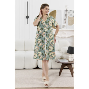 Халат женский "Нора" кулирка (р-ры: 48-62) светло-зеленый