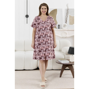 Халат женский "Нора" кулирка (р-ры: 48-62) сухая роза