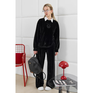 Костюм двойка женский "Нуар" велюр стрейч бархат (р-ры: 44-54) черный