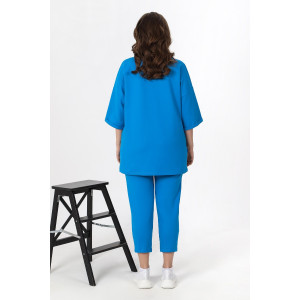 Костюм двойка женский "Рейв-3" футер 2-х нитка с лайкрой (р-ры: 46-58) синий электрик