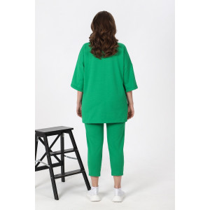 Костюм двойка женский "Рейв-3" футер 2-х нитка с лайкрой (р-ры: 46-58) зеленый