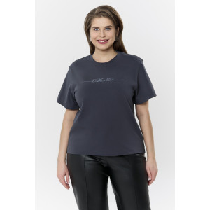 Футболка женская "Дельта" кулирка с лайкрой (р-ры: 46-60) антрацит