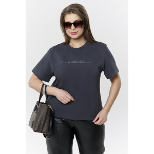 Футболка женская "Дельта" кулирка с лайкрой (р-ры: 46-60) антрацит