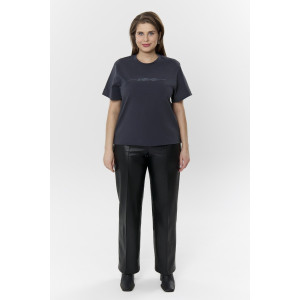 Футболка женская "Дельта" кулирка с лайкрой (р-ры: 46-60) антрацит