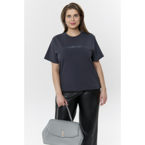 Футболка женская "Дельта" кулирка с лайкрой (р-ры: 46-60) антрацит