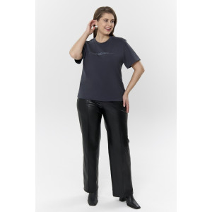 Футболка женская "Дельта" кулирка с лайкрой (р-ры: 46-60) антрацит