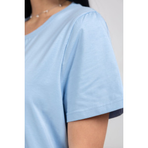 Футболка женская 1905/6 кулирка с лайкрой (р-ры: 48-62) голубой