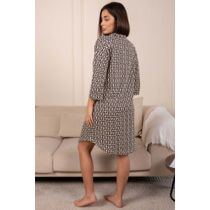 Халат женский 2009/5 кулирка (р-ры: 48-58) бежевый-черный