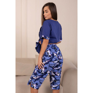 Костюм двойка женский 2145/1 кулирка (р-ры: 50-64) синий