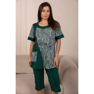 Костюм двойка женский 2143 кулирка (р-ры: 48-62) зеленый