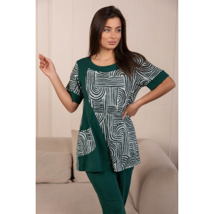 Костюм двойка женский 2143 кулирка (р-ры: 48-62) зеленый