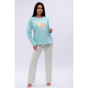 Пижама женская "Виктория" футер 2-х нитка с начёсом (р-ры: 44-54)