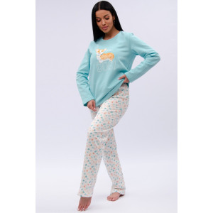 Пижама женская "Виктория" футер 2-х нитка с начёсом (р-ры: 44-54)