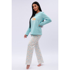 Пижама женская "Виктория" футер 2-х нитка с начёсом (р-ры: 44-54)