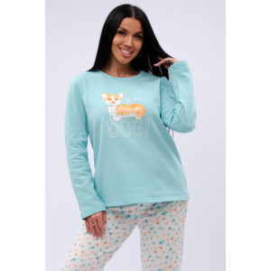 Пижама женская "Виктория" футер 2-х нитка с начёсом (р-ры: 44-54)