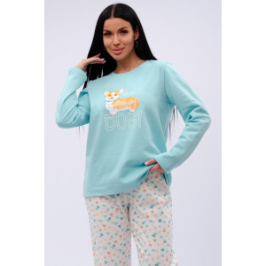 Пижама женская "Виктория" футер 2-х нитка с начёсом (р-ры: 44-54)