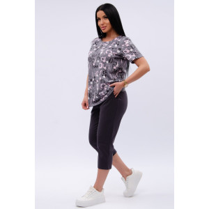 Костюм двойка женский "Азалия" кулирка (р-ры: 48-60) серый