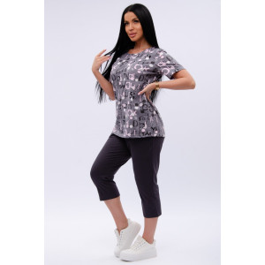 Костюм двойка женский "Азалия" кулирка (р-ры: 48-60) серый