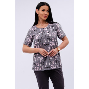 Костюм двойка женский "Азалия" кулирка (р-ры: 48-60) серый