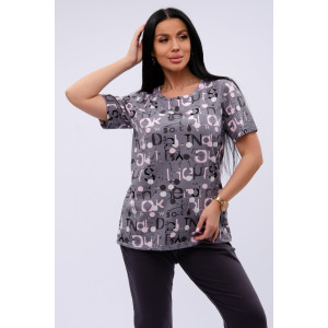 Костюм двойка женский "Азалия" кулирка (р-ры: 48-60) серый