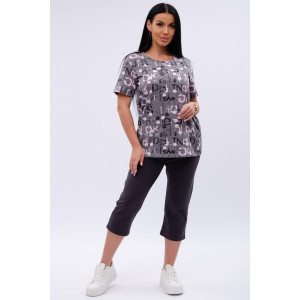 Костюм двойка женский "Азалия" кулирка (р-ры: 48-60) серый