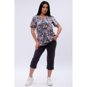 Костюм двойка женский "Азалия" кулирка (р-ры: 48-60) серый