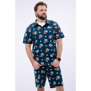 Костюм двойка мужской "Бриони 2" кулирка (р-ры: 48-58) банан на синем