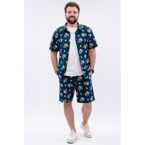 Костюм двойка мужской "Бриони 2" кулирка (р-ры: 48-58) банан на синем