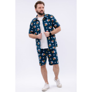 Костюм двойка мужской "Бриони 2" кулирка (р-ры: 48-58) банан на синем