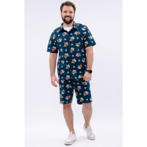 Костюм двойка мужской "Бриони 2" кулирка (р-ры: 48-58) банан на синем