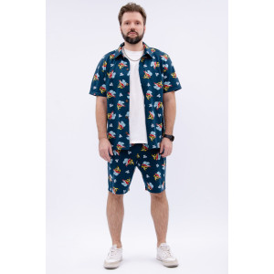 Костюм двойка мужской "Бриони 2" кулирка (р-ры: 48-58) банан на синем