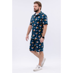 Костюм двойка мужской "Бриони 2" кулирка (р-ры: 48-58) банан на синем