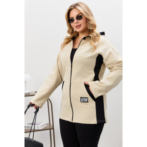 Костюм двойка женский №2146/3 футер 2-х нитка (р-ры: 48-58) молочный