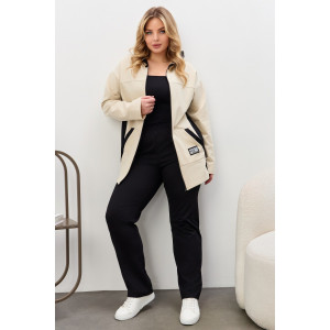 Костюм двойка женский №2146/3 футер 2-х нитка (р-ры: 48-58) молочный