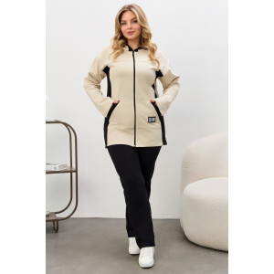 Костюм двойка женский №2146/3 футер 2-х нитка (р-ры: 48-58) молочный