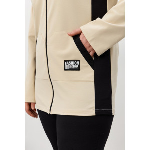 Костюм двойка женский №2146/3 футер 2-х нитка (р-ры: 48-58) молочный