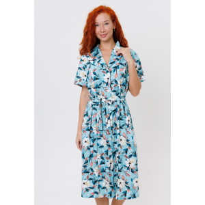 Халат женский №2128/2 кулирка (р-ры: 52-62) голубой