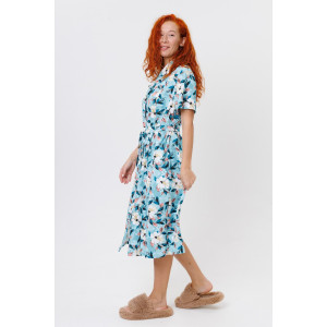 Халат женский №2128/2 кулирка (р-ры: 52-62) голубой