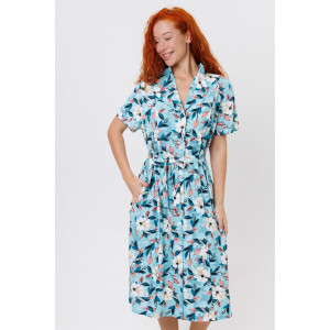 Халат женский №2128/2 кулирка (р-ры: 52-62) голубой