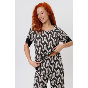 Пижама женская 1866/1 кулирка (р-ры: 46-56) черный