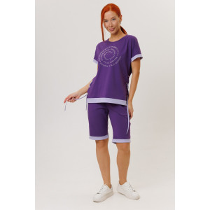 Костюм двойка женский №2150/2 кулирка с лайкрой (р-ры: 48-58) фиолетовый