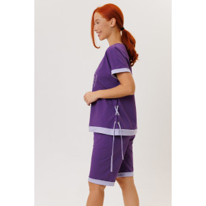 Костюм двойка женский №2150/2 кулирка с лайкрой (р-ры: 48-58) фиолетовый
